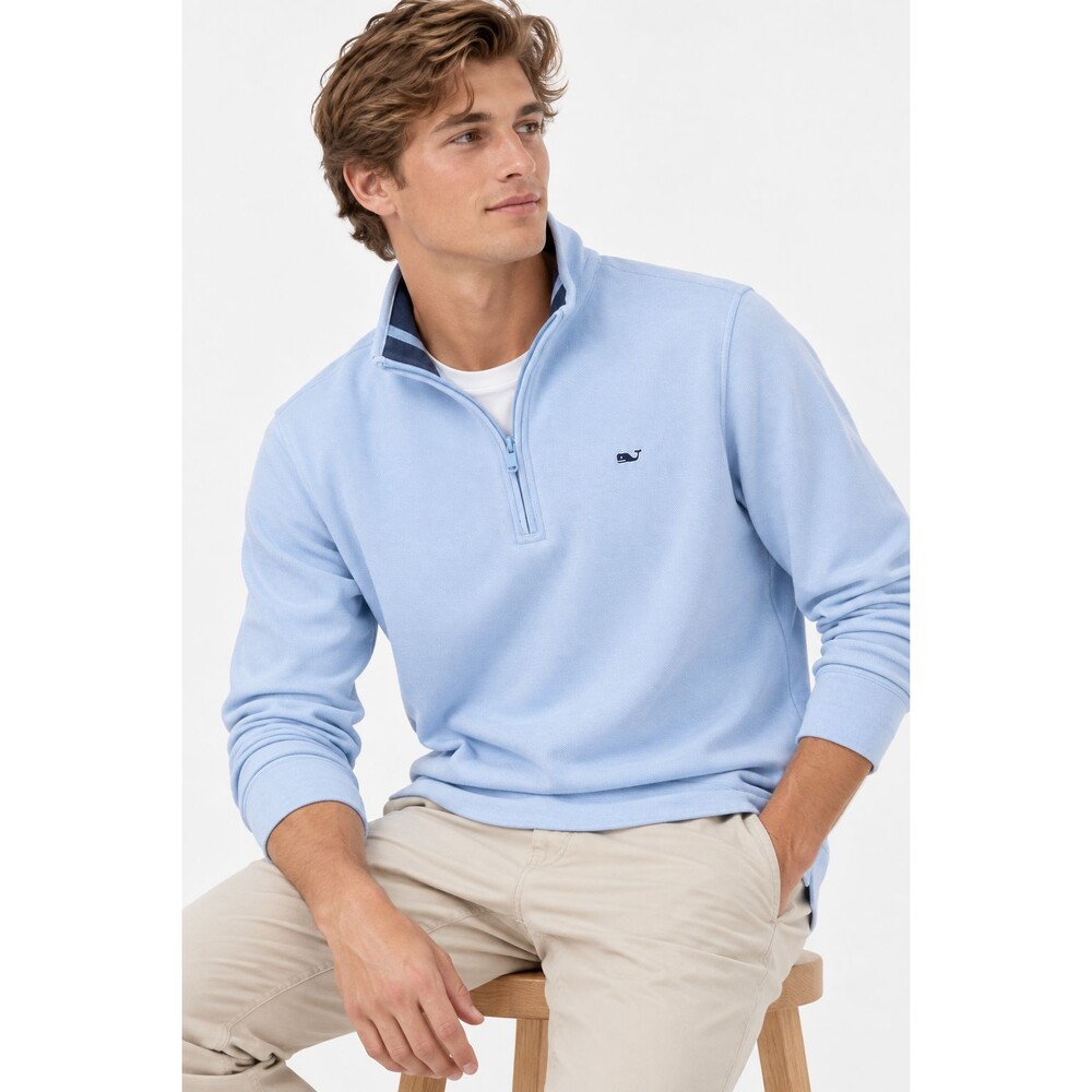 Vineyard Vines Mens M Light Blue Pima Cotton Preppy Coastal Pullover 7